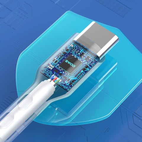 BWOO kabel USB - USB-C 1m 3A biały BO-X172C BWOO kabel USB - USB-C 1m 3A biały BO-X172C