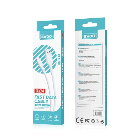 BWOO kabel USB - USB-C 1m 3A biały BO-X172C BWOO kabel USB - USB-C 1m 3A biały BO-X172C