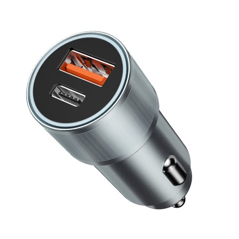 BWOO ładowarka samochodowa USB-C - USB-A 38W srebrna BO-CC73