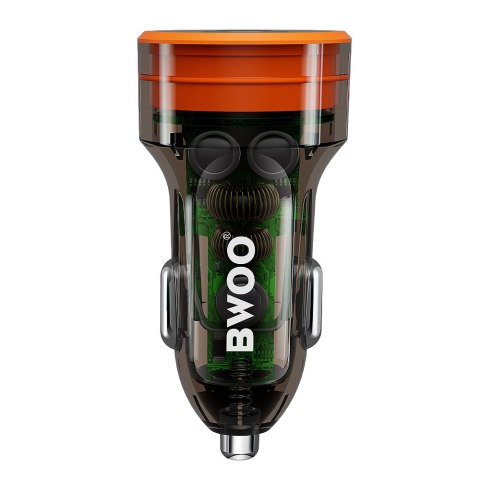 BWOO ładowarka samochodowa USB-C - USB-A 38W transparentna