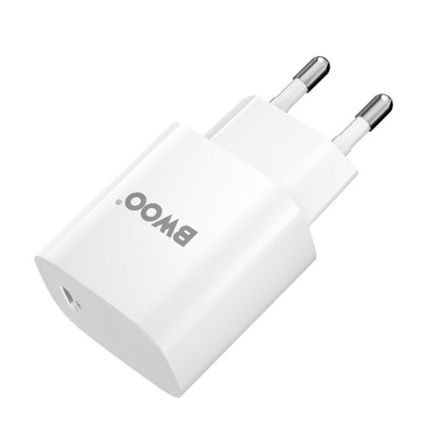 BWOO ładowarka sieciowa 20W USB-C + kabel USB-C - Lightning CDA159 biała BWOO ładowarka sieciowa 20W USB-C + kabel USB-C - Lightning CDA159 biała