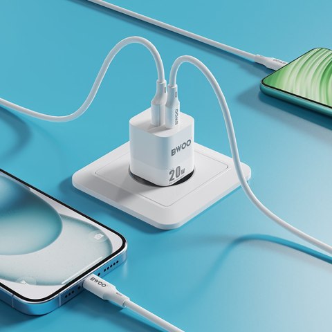BWOO ładowarka sieciowa CDA156 20W mini wall charger USB-C, USB-A