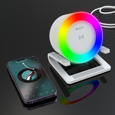 Devia głośnik Bluetooth I-M3 z wbudowaną ładowarką indukcyjną 15W i lampką Devia głośnik Bluetooth I-M3 z wbudowaną ładowarką indukcyjną 15W i lampką