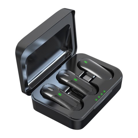 Devia mikrofon do telefonu Kintone USB-C bezprzewodowy podwójny krawatowy czarny Devia mikrofon do telefonu Kintone USB-C bezprzewodowy podwójny krawatowy czarny
