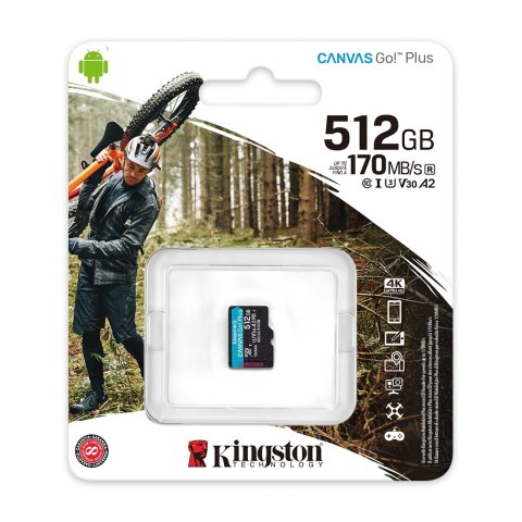 Kingston karta pamięci 512GB microSDXC Canvas Go! Plus kl. 10 UHS-I 170 MB/s Kingston karta pamięci 512GB microSDXC Canvas Go! Plus kl. 10 UHS-I 170 MB/s