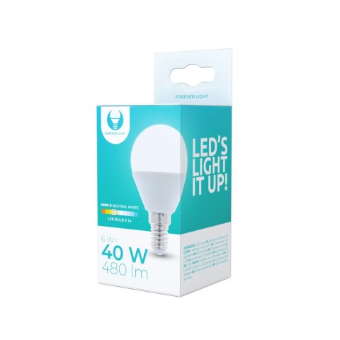 Żarówka LED E14 G45 6W 230V 4500K 480lm Forever Light Żarówka LED E14 G45 6W 230V 4500K 480lm Forever Light