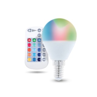 Żarówka LED E14 G45 RGB + Biały 5W z pilotem 250lm Forever Light
