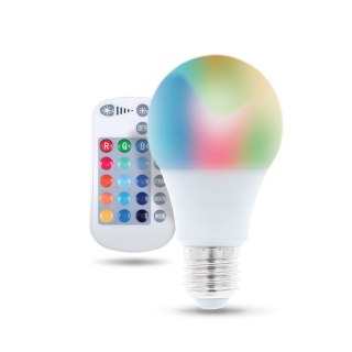 Żarówka LED E27 A60 RGB + Biały 9W z pilotem 720lm Forever Light