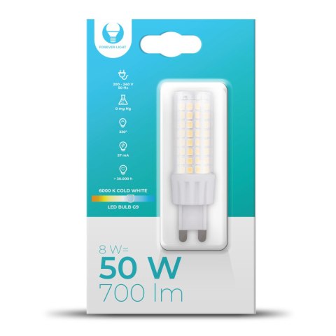 Żarówka LED G9 8W 230V 6000K 700lm Forever Light Żarówka LED G9 8W 230V 6000K 700lm Forever Light