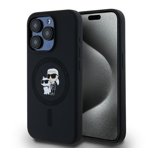 Karl Lagerfeld nakładka do iPhone 15 Pro 6,1" KLHMP15LSCMKCRHK czarna HC Magsafe silicone kc heads ring Karl Lagerfeld nakładka do iPhone 15 Pro 6,1" KLHMP15LSCMKCRHK czarna HC Magsafe silicone kc heads ring