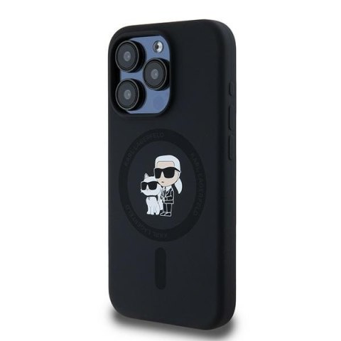 Karl Lagerfeld nakładka do iPhone 15 Pro 6,1" KLHMP15LSCMKCRHK czarna HC Magsafe silicone kc heads ring Karl Lagerfeld nakładka do iPhone 15 Pro 6,1" KLHMP15LSCMKCRHK czarna HC Magsafe silicone kc heads ring