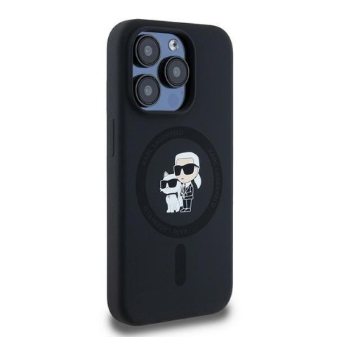 Karl Lagerfeld nakładka do iPhone 15 Pro 6,1" KLHMP15LSCMKCRHK czarna HC Magsafe silicone kc heads ring Karl Lagerfeld nakładka do iPhone 15 Pro 6,1" KLHMP15LSCMKCRHK czarna HC Magsafe silicone kc heads ring