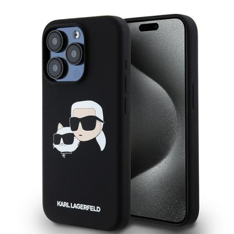 Karl Lagerfeld nakładka do iPhone 15 Pro 6,1" KLHMP15LSKCHPPLK czarna HC Magsafe silicone sil double heads print Karl Lagerfeld nakładka do iPhone 15 Pro 6,1" KLHMP15LSKCHPPLK czarna HC Magsafe silicone sil double heads print