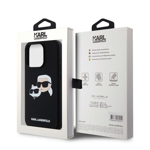Karl Lagerfeld nakładka do iPhone 15 Pro 6,1" KLHMP15LSKCHPPLK czarna HC Magsafe silicone sil double heads print Karl Lagerfeld nakładka do iPhone 15 Pro 6,1" KLHMP15LSKCHPPLK czarna HC Magsafe silicone sil double heads print