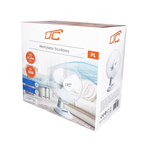 Wentylator stołowy WT20 38W 12" biały Wentylator stołowy WT20 38W 12" biały
