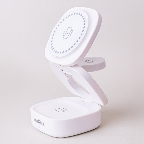 Maxlife ładowarka bezprzewodowa magnetyczna MXWC-06 15W biała 3w1 Maxlife ładowarka bezprzewodowa magnetyczna MXWC-06 15W biała 3w1
