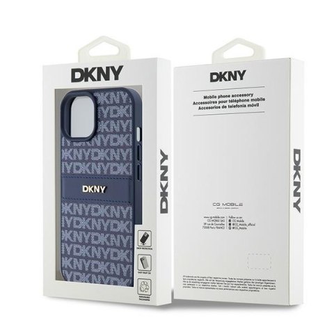 DKNY nakładka do iPhone 15 6,1" DKHCP15SPRTHSLB niebieska HC PU repeat texture pattern w tonal stripe DKNY nakładka do iPhone 15 6,1" DKHCP15SPRTHSLB niebieska HC PU repeat texture pattern w tonal stripe