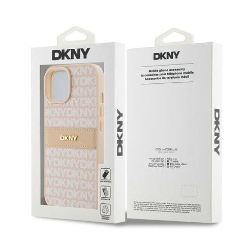 DKNY nakładka do iPhone 15 6,1" DKHCP15SPRTHSLP różowa HC PU repeat texture pattern w tonal stripe DKNY nakładka do iPhone 15 6,1" DKHCP15SPRTHSLP różowa HC PU repeat texture pattern w tonal stripe