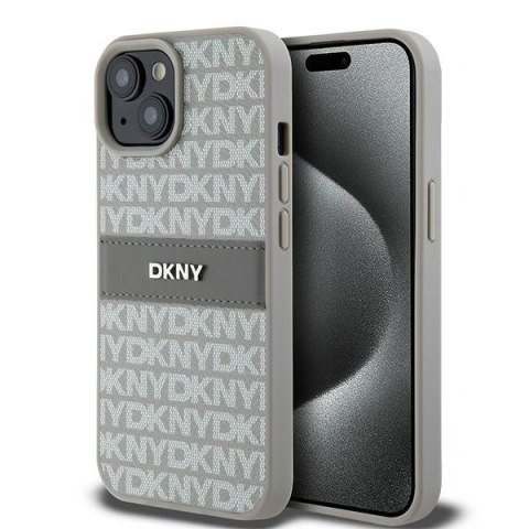 DKNY nakładka do iPhone 15 Plus 6,7" DKHCP15MPRTHSLE beżowa HC PU repeat texture pattern w tonal stripe DKNY nakładka do iPhone 15 Plus 6,7" DKHCP15MPRTHSLE beżowa HC PU repeat texture pattern w tonal stripe