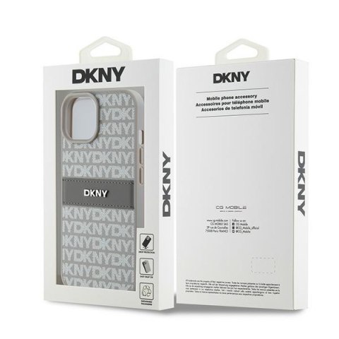 DKNY nakładka do iPhone 15 Plus 6,7" DKHCP15MPRTHSLE beżowa HC PU repeat texture pattern w tonal stripe DKNY nakładka do iPhone 15 Plus 6,7" DKHCP15MPRTHSLE beżowa HC PU repeat texture pattern w tonal stripe