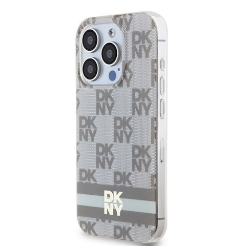 DKNY nakładka do iPhone 15 Pro 6,1" DKHMP15LHCPTSE beżowa HC Magsafe pc tpu checkered pattern w printed stripes DKNY nakładka do iPhone 15 Pro 6,1" DKHMP15LHCPTSE beżowa HC Magsafe pc tpu checkered pattern w printed stripes