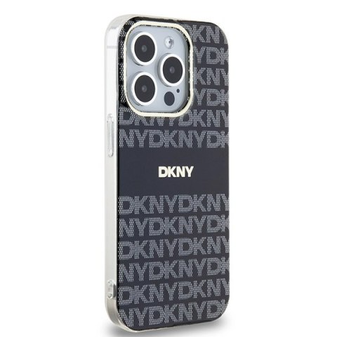 DKNY nakładka do iPhone 15 Pro 6,1" DKHMP15LHRHSEK czarna HC Magsafe pc tpu repeat texture pattern w stripe DKNY nakładka do iPhone 15 Pro 6,1" DKHMP15LHRHSEK czarna HC Magsafe pc tpu repeat texture pattern w stripe