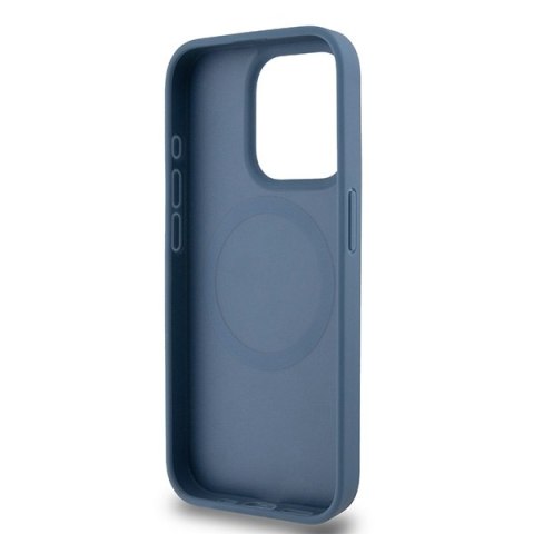 DKNY nakładka do iPhone 15 Pro 6,1" DKHMP15LPSHRPSB niebieska HC Magsafe pu repeat pattern w stack logo