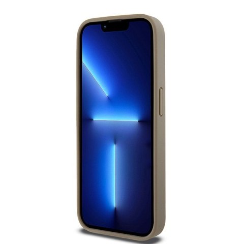 DKNY nakładka do iPhone 15 Pro 6,1" DKHMP15LPSOSPW brązowa HC Magsafe pu repeat pattern w bottom stripe