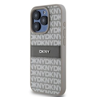 DKNY nakładka do iPhone 15 Pro Max 6,7" DKHCP15XPRTHSLE różowa HC PU repeat texture pattern w tonal stripe
