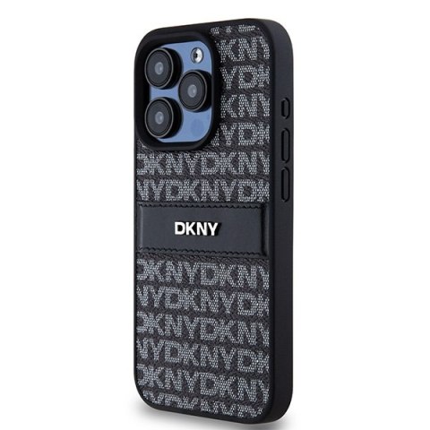 DKNY nakładka do iPhone 15 Pro Max 6,7" DKHCP15XPRTHSLK czarna HC PU repeat texture pattern w tonal stripe DKNY nakładka do iPhone 15 Pro Max 6,7" DKHCP15XPRTHSLK czarna HC PU repeat texture pattern w tonal stripe