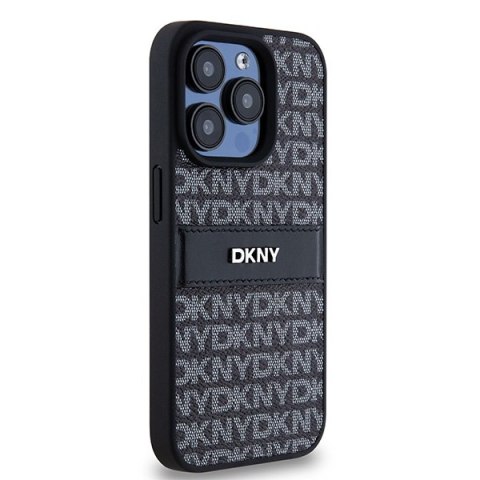 DKNY nakładka do iPhone 15 Pro Max 6,7" DKHCP15XPRTHSLK czarna HC PU repeat texture pattern w tonal stripe DKNY nakładka do iPhone 15 Pro Max 6,7" DKHCP15XPRTHSLK czarna HC PU repeat texture pattern w tonal stripe