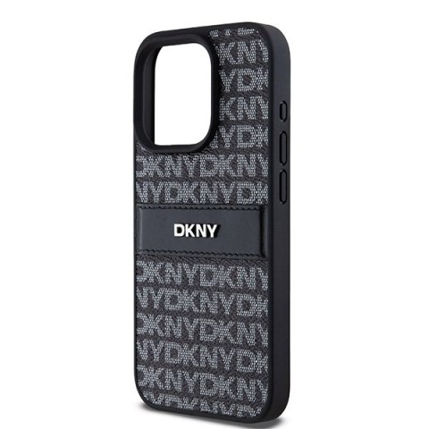DKNY nakładka do iPhone 15 Pro Max 6,7" DKHCP15XPRTHSLK czarna HC PU repeat texture pattern w tonal stripe DKNY nakładka do iPhone 15 Pro Max 6,7" DKHCP15XPRTHSLK czarna HC PU repeat texture pattern w tonal stripe