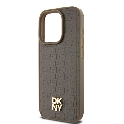 DKNY nakładka do iPhone 15 Pro Max 6,7" DKHMP15XPSHRPSW różowa HC Magsafe pu repeat pattern w stack logo