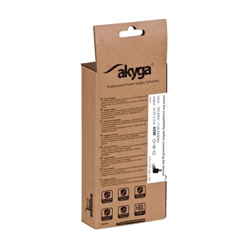 Akyga Zasilacz do notebooka AK-ND-69 19.5V / 2.31A 45W 4.5 x 3.0 mm + pin HP 1.2m Akyga Zasilacz do notebooka AK-ND-69 19.5V / 2.31A 45W 4.5 x 3.0 mm + pin HP 1.2m