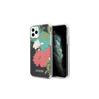 Guess nakładka do iPhone 11 Pro Max GUHCN65IMLFL01 czarna hard case Flower Collection