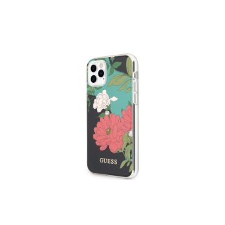Guess nakładka do iPhone 11 Pro Max GUHCN65IMLFL01 czarna hard case Flower Collection