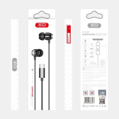 XO słuchawki przewodowe EP25 USB-C dokanałowe białe XO słuchawki przewodowe EP25 USB-C dokanałowe białe
