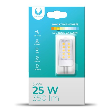 Żarówka LED G4 Corn 3W 12V 3000K 350lm Forever Light Żarówka LED G4 Corn 3W 12V 3000K 350lm Forever Light