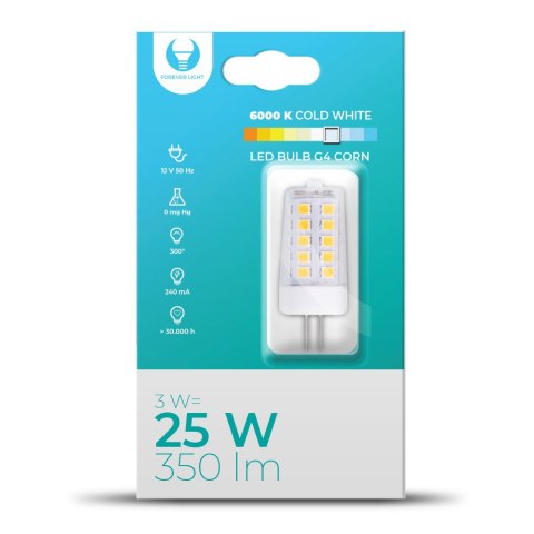 Żarówka LED G4 Corn 3W 12V 6000K 350lm Forever Light Żarówka LED G4 Corn 3W 12V 6000K 350lm Forever Light