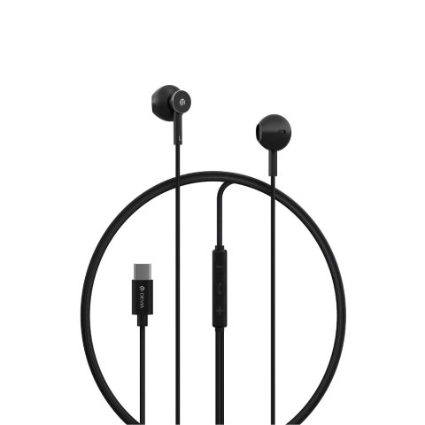 Devia słuchawki przewodowe Smart M2 Digital Metal USB-C douszne czarne