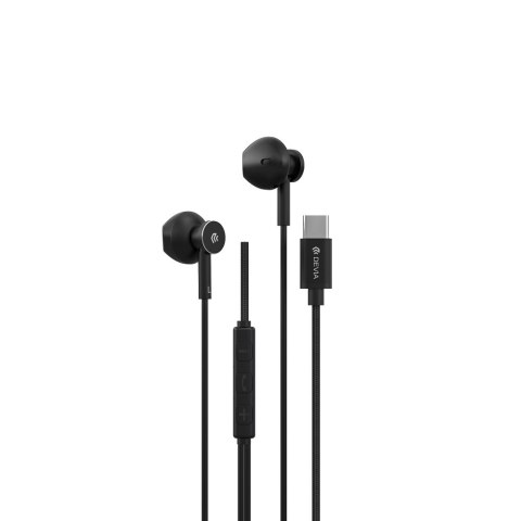 Devia słuchawki przewodowe Smart M2 Digital Metal USB-C douszne czarne