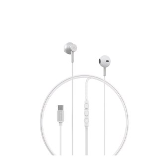 Devia słuchawki przewodowe Smart M2 Digital Metal USB-C douszne srebrne