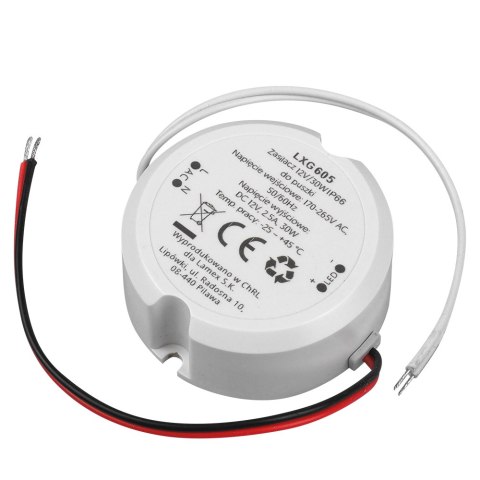 Zasilacz 12V/30W IP66 do puszki LTC Zasilacz 12V/30W IP66 do puszki LTC