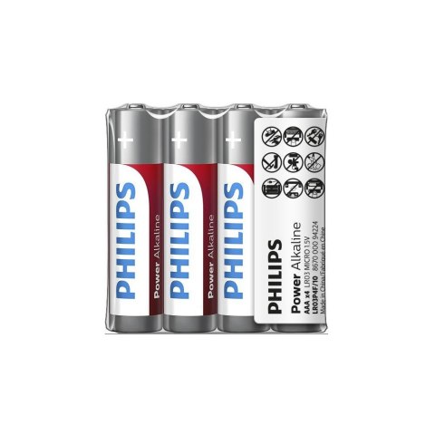 Bateria PHILIPS AAA 4szt Power Alkaline Bateria PHILIPS AAA 4szt Power Alkaline