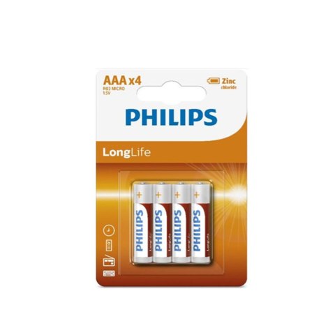 Bateria PHILIPS AAA LR03 LONGLIFE Blister 4szt Bateria PHILIPS AAA LR03 LONGLIFE Blister 4szt