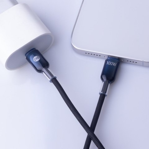 Forever kabel Ombre USB-C - USB-C 1,0 m 100W czarny