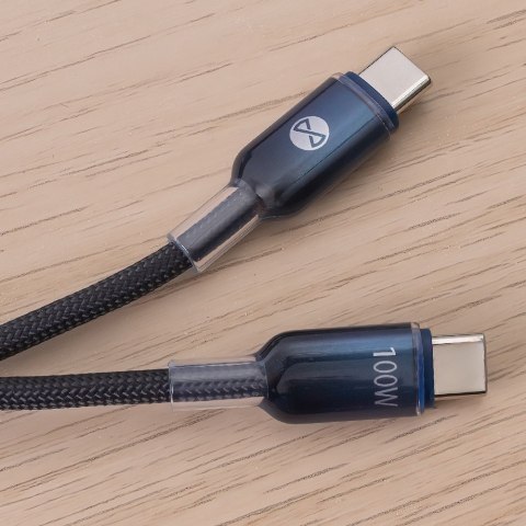 Forever kabel Ombre USB-C - USB-C 1,0 m 100W czarny