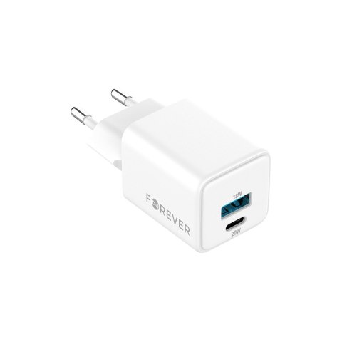 Forever ładowarka sieciowa GaN PD QC TC-08-20AC 1x USB-C 1x USB 20W biała Forever ładowarka sieciowa GaN PD QC TC-08-20AC 1x USB-C 1x USB 20W biała