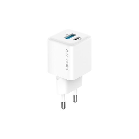 Forever ładowarka sieciowa GaN PD QC TC-08-20AC 1x USB-C 1x USB 20W biała Forever ładowarka sieciowa GaN PD QC TC-08-20AC 1x USB-C 1x USB 20W biała