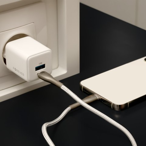 Forever ładowarka sieciowa GaN PD QC TC-08-20AC 1x USB-C 1x USB 20W biała Forever ładowarka sieciowa GaN PD QC TC-08-20AC 1x USB-C 1x USB 20W biała